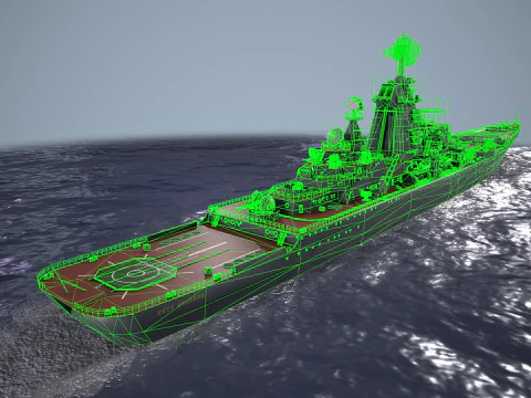 War Ship Cruiser 1144 3D Model
