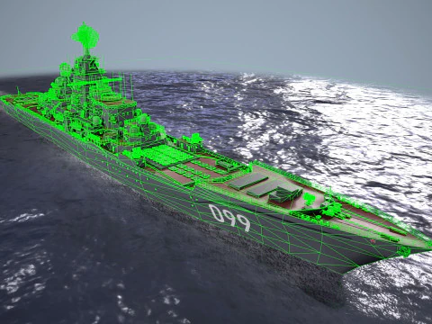 War Ship Cruiser 1144 3D Model