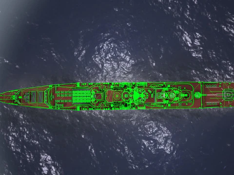 War Ship Cruiser 1144 3D Model
