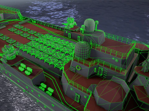 War Ship Cruiser 1144 3D Model