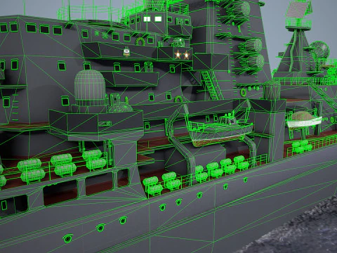 War Ship Cruiser 1144 3D Model