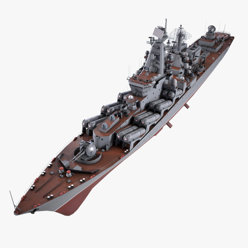 War Ship Cruiser 1164 Model 3D .c4d .max .obj .3ds .fbx .stl .blend