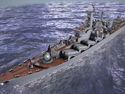 War Ship Cruiser 1164 3D Model