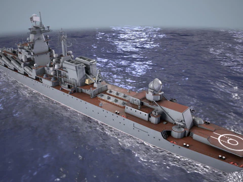War Ship Cruiser 1164 3D Model