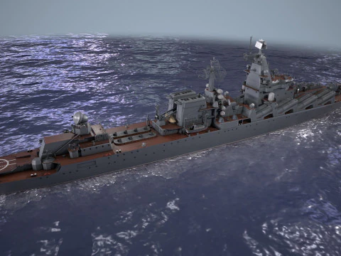 War Ship Cruiser 1164 3D Model