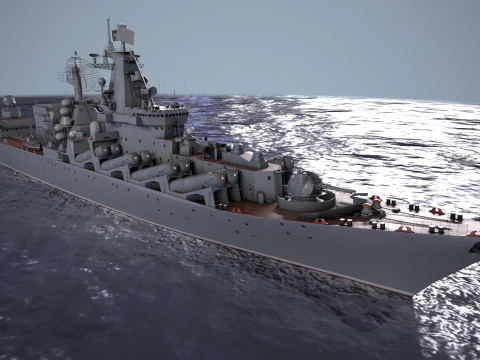 War Ship Cruiser 1164 3D Model