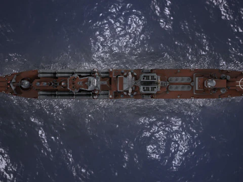 War Ship Cruiser 1164 3D Model
