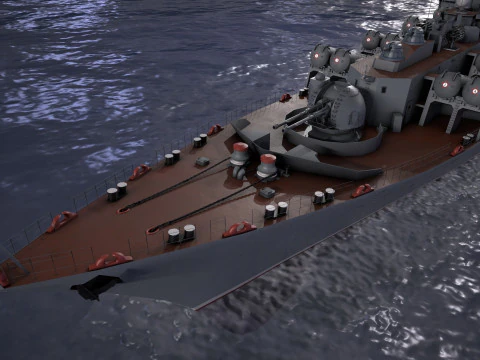 War Ship Cruiser 1164 3D Model
