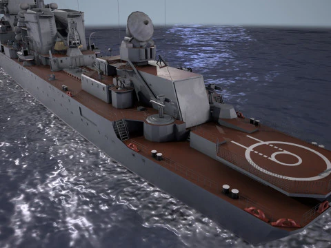 War Ship Cruiser 1164 3D Model