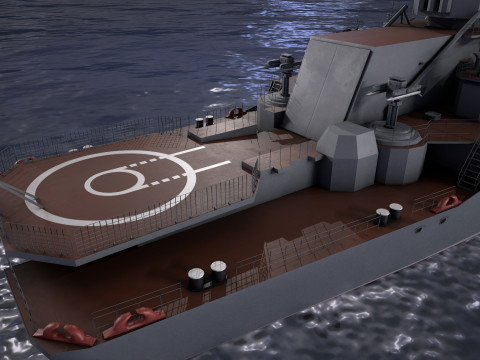War Ship Cruiser 1164 Model 3D