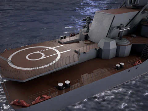 War Ship Cruiser 1164 3D Model