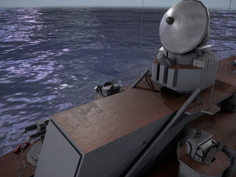 War Ship Cruiser 1164 3D Model