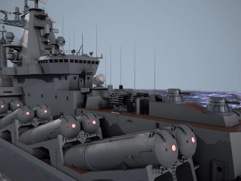 War Ship Cruiser 1164 3D Model