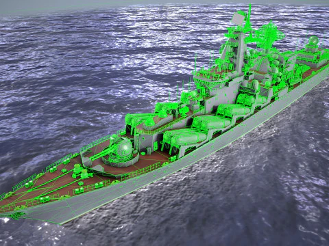 War Ship Cruiser 1164 3D Model