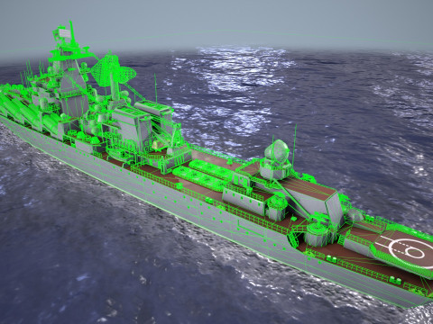 War Ship Cruiser 1164 Model 3D