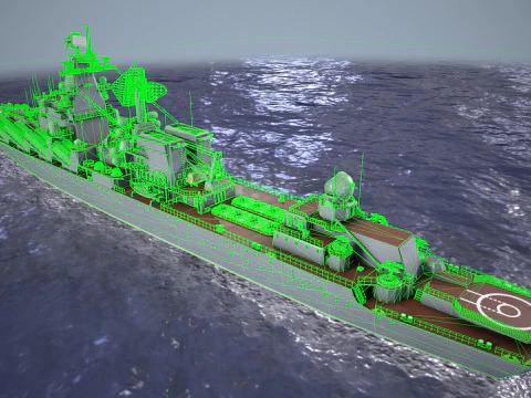 War Ship Cruiser 1164 3D Model
