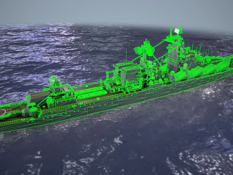 War Ship Cruiser 1164 3D Model