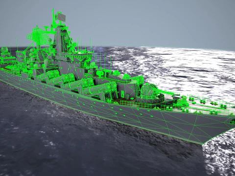 War Ship Cruiser 1164 3D Model