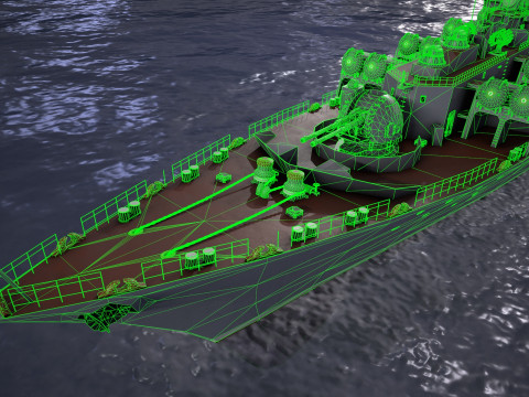 War Ship Cruiser 1164 Model 3D