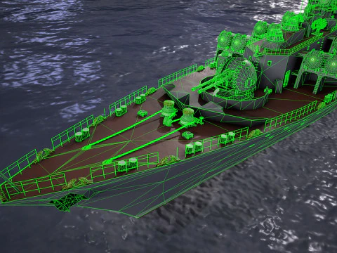War Ship Cruiser 1164 3D Model