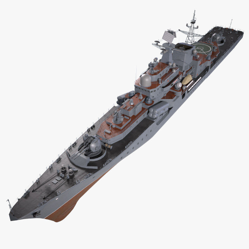 War Ship Destroyer 956 Model 3D .c4d .max .obj .3ds .fbx .stl .blend 