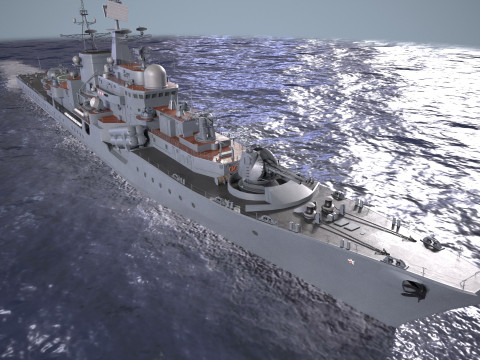 War Ship Destroyer 956 Model 3D