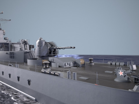 War Ship Destroyer 956 Model 3D
