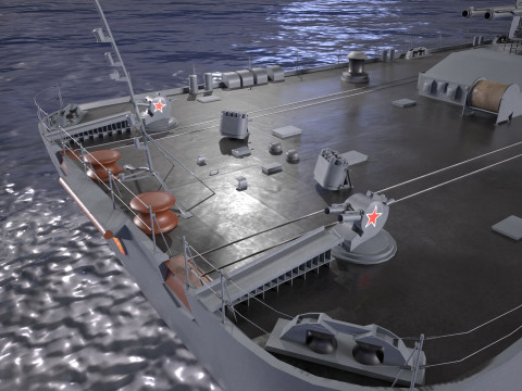 War Ship Destroyer 956 Model 3D