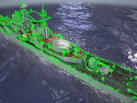 War Ship Destroyer 956 Model 3D