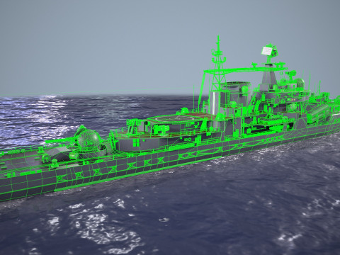 War Ship Destroyer 956 Model 3D