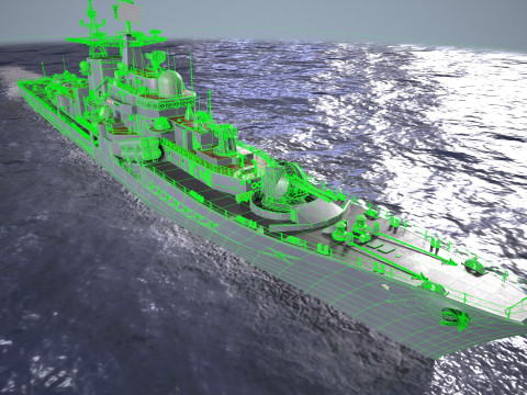 War Ship Destroyer 956 Model 3D