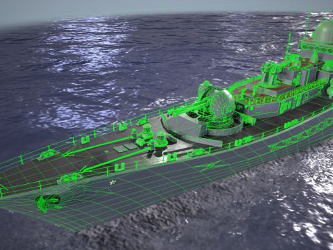 War Ship Destroyer 956 Model 3D