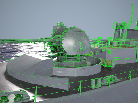 War Ship Destroyer 956 Model 3D
