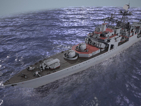 War Ship Frigate 1155 3D Modell