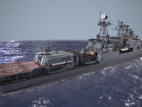War Ship Frigate 1155 3D Modell