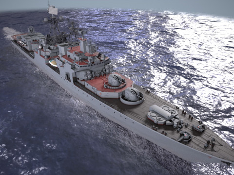 War Ship Frigate 1155 3D Modell