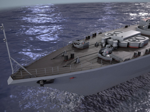 War Ship Frigate 1155 3D Modell