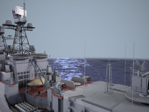 War Ship Frigate 1155 3D Modell