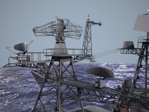 War Ship Frigate 1155 3D Modell