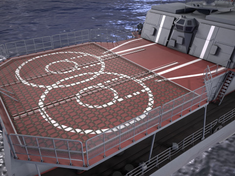 War Ship Frigate 1155 3D Modell