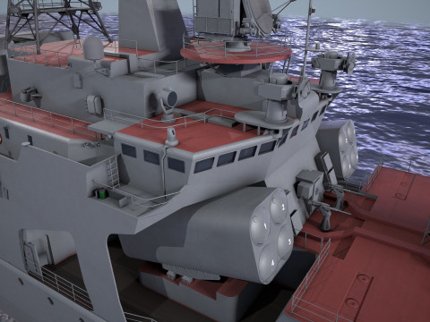 War Ship Frigate 1155 3D Modell