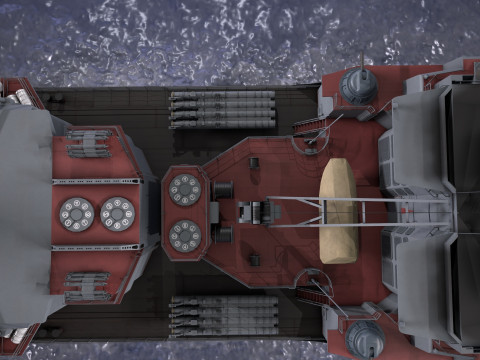 War Ship Frigate 1155 3D Modell