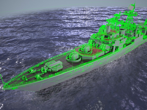 War Ship Frigate 1155 3D Modell