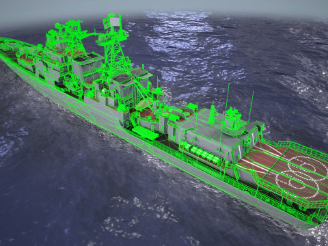 War Ship Frigate 1155 3D Modell