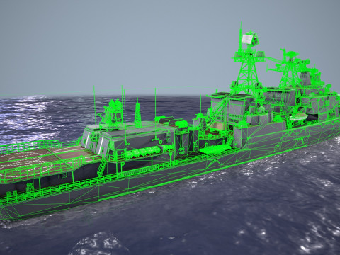 War Ship Frigate 1155 3D Modell