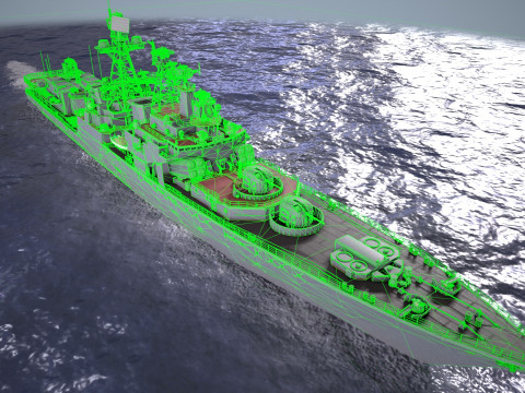 War Ship Frigate 1155 3D Modell