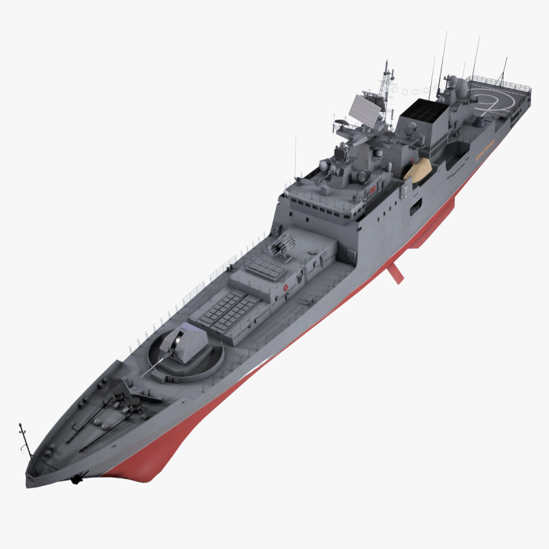 War Ship Fregat 11356 3D Model .c4d .max .obj .3ds .fbx .stl .blend
