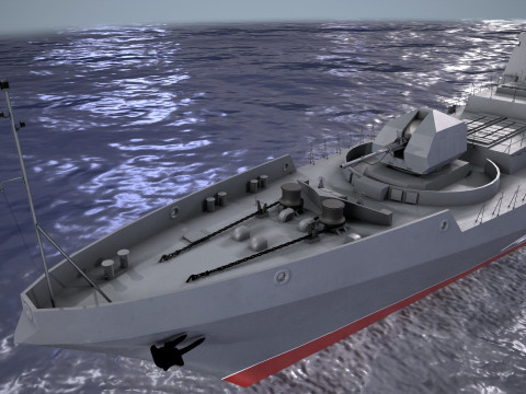 War Ship Fregat 11356 3D Model