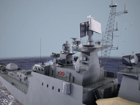 War Ship Fregat 11356 3D Model