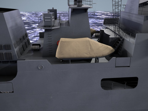 War Ship Fregat 11356 3D Model
